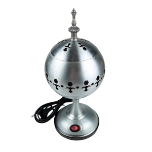 Quemador de Incienso Pequeño de Metal de Latón de Lujo, Nuevo Diseño Turco, Acabado Antiguo Plateado, para Decoración del Hogar - Product Image 1