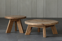 Ensemble de tables basses rondes en bois modernes, faciles à nettoyer, tables gigognes, décoration contemporaine pour le salon