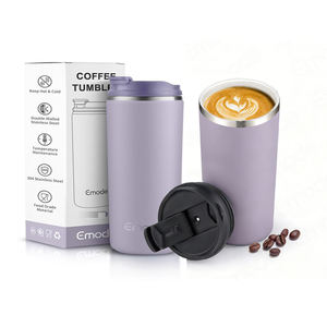 Mug à café de 12 oz <span class=keywords><strong>avec</strong></span> revêtement céramique interne, gobelet isotherme en acier inoxydable, mug de voyage anti-fuite <span class=keywords><strong>avec</strong></span> couvercle rabattable, tasses thermiques - Product Image 1