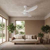 Ventilateur de plafond moderne avec lumière LED, 3 pales en bois, télécommande, pour chambre à coucher et salon