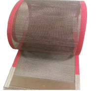 Bande transporteuse en maille de fibre de verre enduite de PTFE haute température 4*4 mm, qualité alimentaire, bande transporteuse en maille téflonnée