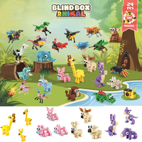 Boîte à surprises de Noël, jouets en blocs, calendrier de l'avent, boîte à surprises, animaux et insectes, mini briques, jouets DIY pour enfants, boîte cadeau de compte à rebours