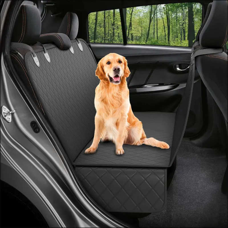 Funda de asiento de coche para perros de tela Oxford de alta calidad 100%, protector de asiento trasero impermeable, funda de asiento de coche para perros
