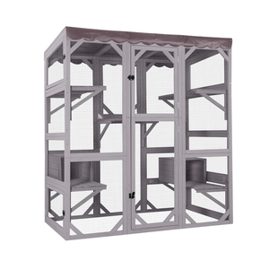 Modern Solid Wood <strong>Cat</strong> House Outdoor Weatherproof Large Wooden <strong>Cat</strong> Cage Luxury Pet Enclosure Kennel Villa <strong>for</strong> <strong>Garden</strong> Cattery - Product Image 2