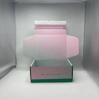 Boîte cadeau d'expédition en papier ondulé de luxe Bande de déchirure Vert Rose Logo Boîtes postales auto-scellantes