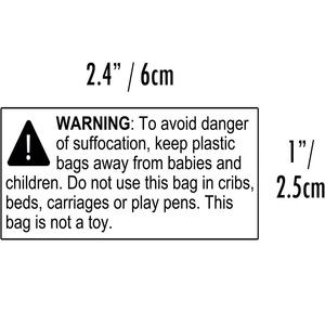 Màu đen trên Trắng FBA vận chuyển nhãn hình chữ nhật cảnh báo nghẹt thở nguy hiểm dán nghẹt thở cảnh báo nhãn - Product Image 3