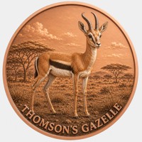 Pièce de monnaie en cuivre pur 999 de 1 oz, Afrique, ultra-relief, couleur intense, édition UV préférée