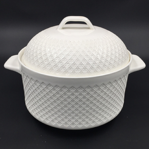 도매 핫 세일 3-4L 더블 핸들 화이트 새로운 뼈 세라믹 큰 수프 Tureen - Product Image 2
