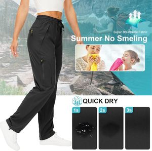 <strong>Womens</strong> Summer Mid Hiking <strong>Pants</strong> Quick Dry UPF 50 Lightweight Travel Golf <strong>Cargo</strong> Safari Zipper Pockets 90% Polyester 10% Spandex - Product Image 3