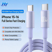 Câble de charge rapide USB-C vers USB-C 100W 2m 6A en cuivre pur avec certification E-mark pour iPhone 15-17, MacBook, appareil photo et ordinateur