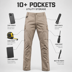 <span class=keywords><strong>Pantaloni</strong></span> Cargo da Uomo Certificati BSCI, Resistenti, <span class=keywords><strong>con</strong></span> 10 Tasche Multiple, per Escursionismo e Trekking - Product Image 2