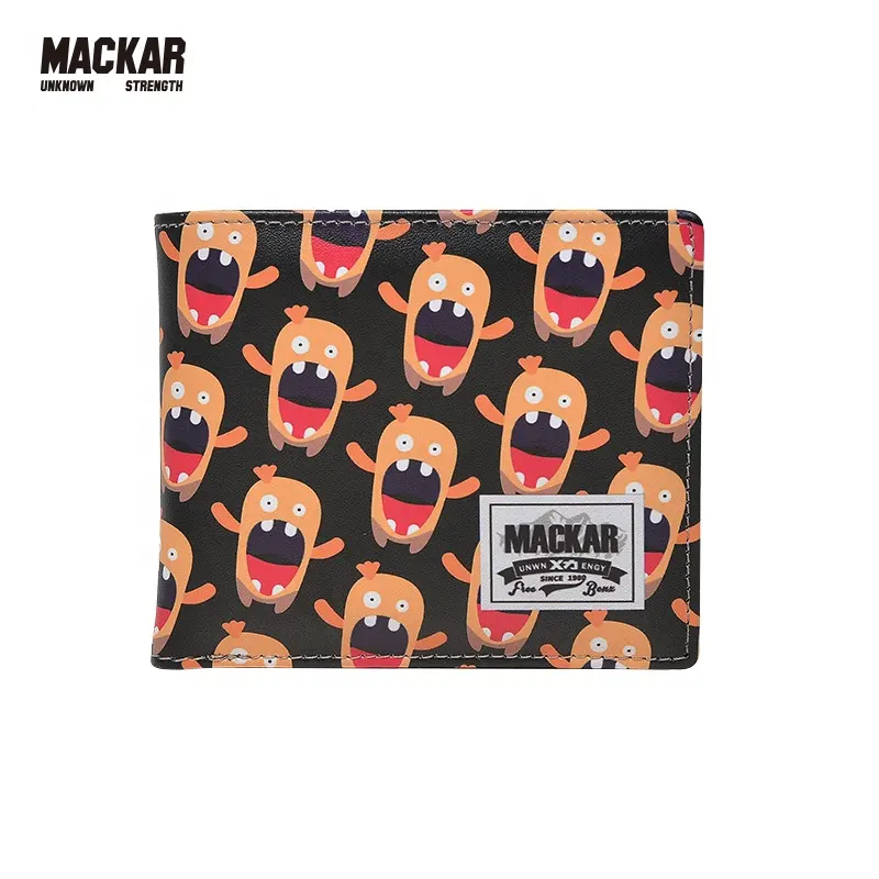 New PU pattern printing for daily use ultrathin unisex credit card wallet