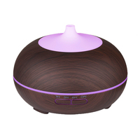 Diffuseur d'huiles essentielles ultrasonique 500 ml, humidificateur à grain de bois avec parfum pour voiture, usage domestique, garantie 1 an, 2,4 MHz, arrêt automatique