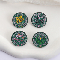 Interesante Citas de flores españolas Optimista Y Positivo Sobre Cada Elección Esmalte Pins Broches redondos divertidos Insignia de solapa Joyería