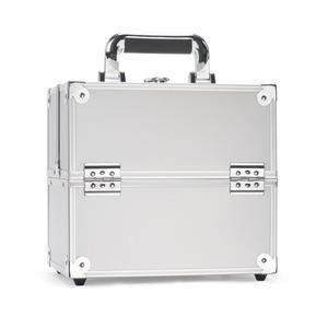 Trousse de Maquillage Professionnelle Multi-Niveaux, Grande Taille, Portable, Organisateur Cosmétique Noir et Argenté en Métal pour Rangement Domestique - Product Image 4