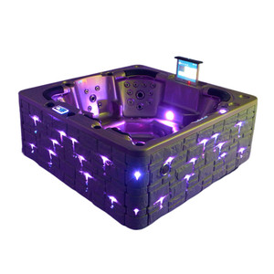 Spa al aire libre piscina de hidromasaje al aire libre con luz LED de lujo y TV - Product Image 3