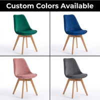 Chaise de salle à manger nordique en tissu avec assise moelleuse, chaise de cuisine rembourrée moderne et élégante pour le loisir
