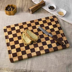 Planche à découper en bois massif de sapele, style artistique écologique, design en damier, vente en gros, très demandée, pour usage domestique - Product Image 6