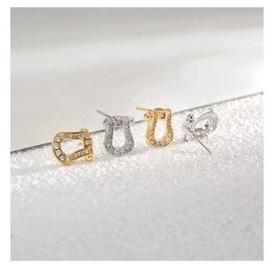 CZ Crystal Stone <strong>Horse</strong> <strong>Shoe</strong> Tiny Fancy Post Studs <strong>Earrings</strong> Horseshoe <strong>Earrings</strong> for Women - Product Image 6