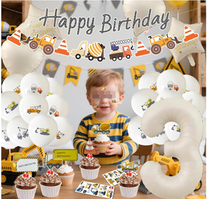 <span class=keywords><strong>Guirlande</strong></span> <span class=keywords><strong>de</strong></span> bannières pour fête d'anniversaire <span class=keywords><strong>de</strong></span> 3 ans sur le thème <span class=keywords><strong>de</strong></span> la grue <span class=keywords><strong>de</strong></span> <span class=keywords><strong>chantier</strong></span>, beige, ballons en feuille 0-9, ballons imprimés, décorations pour cupcakes - Product Image 3