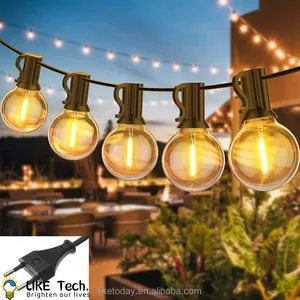 EU 25ft LED Globe Garden Light Strand Commercial C7 Stringer LED Bulbs G40 Solar Wedding Party Holiday String Lights Outdoor