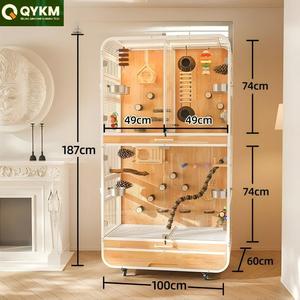 Su misura fatto a mano in legno intagliato casa di uccelli di lusso fantasia <span class=keywords><strong>pappagallo</strong></span> Villa Villa per Cockatiel Lovebird uso interno esterno - Product Image 1