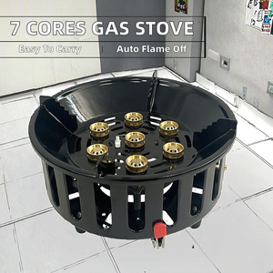 Réchaud à gaz portable 7 brûleurs pour l'extérieur, allumage manuel, haute puissance, gaz GPL, pour barbecue familial américain - Product Image 2