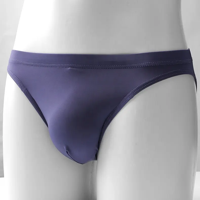 Ice Silk Solid Low Waist Plus Size Shorts Seamless U Convex Men's Briefs Triangular Sexy Men Briefs Boxer Underwear For Men