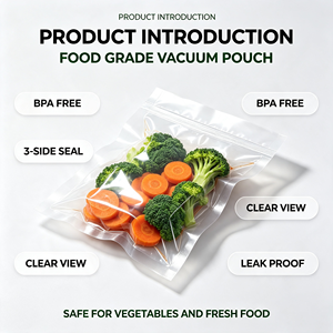 Food Grade Vacuum Pouch BPA Free Resealable Zip Lock Bag Clear View Leak Proof Fresh Food Storage - Product Image 1