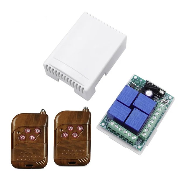 433Mhz Universal Wireless Remote Control Switch DC 12V 4CH Switch With Relay Module RF Remote Intelligent Relay