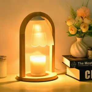 Vendita calda in legno giapponese semplice minimalismo squisito Melting Wax bruciatore di incenso lampada scaldamani lampada da tavolo camera da letto Aroma lampada