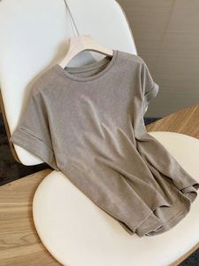 OEM confortevole promozionale di buona qualità giovani donne magliette Casual magliette estive in cotone di <span class=keywords><strong>lino</strong></span> - Product Image 6