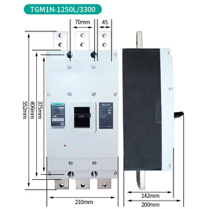 เท็นเก้น Tgm1n 1250l 3300 1250a Mccb เบรกเกอร์วงจรไฟฟ้าสามเฟส 380v แรงดันต่ำ แบบแม่เหล็กความร้อน - Product Image 1