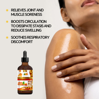 Huile Essentielle de Massage Corporel au Curcuma 100% Naturelle 250ml avec Huile de Racine de Curcuma pour une Peau Éclatante et un Teint Unifié