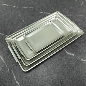 Juego de Bandejas Apilables para Servir Alimentos, Color Gris Nieve Mate, Platos para Cena, para Restaurante de Barbacoa Coreana, Exhibición de Repostería, Postres, Filetes, <span class=keywords><strong>Pasta</strong></span> - Product Image 5