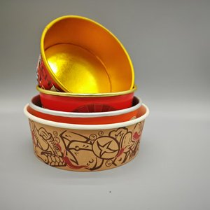 Tapa de Papel Kraft Desechable Personalizada con Lámina Dorada para Ensaladas, Contenedor de Grado Alimenticio para Sushi, Sándwiches y Otros Alimentos - Product Image 5