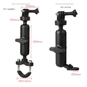 Support métallique 1/4 pour caméras d'action Go-Pro Hero8/7/6/5/4/3+ Support de caméra pour moto, vélo, guidon, rétroviseur, bureau - Product Image 4