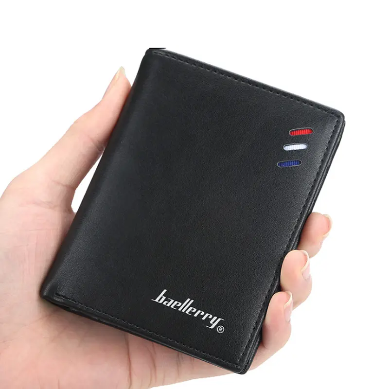 Tas dompet pria desain baru 2024 dompet bagus sederhana untuk pria tas tangan kulit berkualitas pendek tipis tempat kartu dompet koin