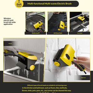 Nettoyeur de gril électrique multifonctionnel avec plaque amovible, brosse sans fil et brosse à huile remplaçable pour la cuisine et les carreaux domestiques - Product Image 3