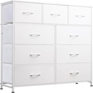 Cajonera de <span class=keywords><strong>tela</strong></span> no tejida estilo retro, organizador de ropa para escritorio, <span class=keywords><strong>cajones</strong></span> de armario con estructura de hierro para mesita de noche, 100x30x98cm - Product Image 3