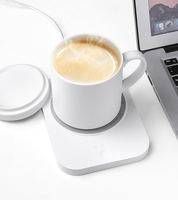 Mug à café en céramique avec chargeur sans fil électronique personnalisé, chauffage, 3 réglages de température (45°C/50°C/55°C), capacité de 12 oz, USB