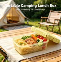 Boîte à lunch portable pour enfants avec anneau d'étanchéité en silicone et trou d'aération, récipient de stockage alimentaire en plastique pour la préparation des aliments et des légumes