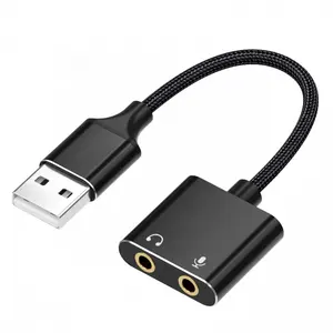 लैपटॉप स्पीकर PS4 ईयरफोन USB माइक साउंडकार्ड के लिए USB ऑडियो इंटरफ़ेस बाहरी साउंड कार्ड USB एडाप्टर 3.5 मिमी..