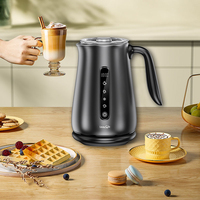 Mousseur à lait électrique 4-en-1 avec contrôle de température, chauffage et fouet automatiques pour la préparation du café, personnalisation du logo