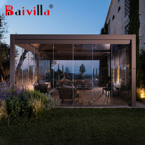 <span class=keywords><strong>Pergola</strong></span> d'extérieur en aluminium Gazebo à auvent étanche Gazebo avec porte coulissante en verre Stores carrés en aluminium <span class=keywords><strong>Pergola</strong></span> - Product Image 5
