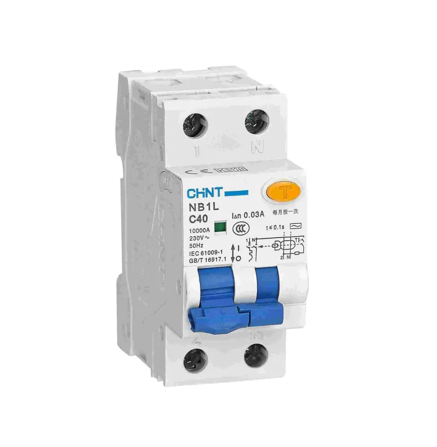 Chint NB1L 1P + N 40A 30mA đường cong C một loại 10kA RCCB RCBO RCD dư hiện tại hoạt động ngắt mạch