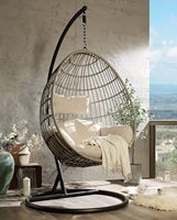 Fauteuil suspendu en rotin moderne et durable pour l'extérieur, chaises debout, terrasse extérieure, balançoire de jardin en corde, chaise de patio avec support