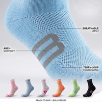 Chaussettes mi-mollet personnalisées colorées pour le sport, respirantes, anti-transpiration, avec semelle épaissie