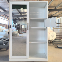 Armoire de rangement pour vêtements à domicile, en acier, avec 2 portes coulissantes miroir, impression de motifs personnalisés, pour chambre à coucher