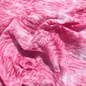 Kopen Stoffen Online Cvc Burnout Polyester/Katoen Tie Dye Gebreide Stof Voor Kledingstuk